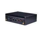 Mini PC industrial fanless Core i7-8565U com 16GB RAM e SSD NVMe 1TB, dual LAN e múltiplas portas para automação e controle.