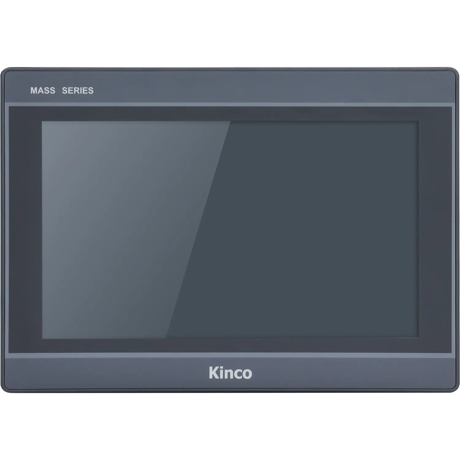 IHM industrial M2100E com tela TFT 10,1 polegadas, resolução 1024x600px, proteção IP65, alimentação 24VDC e interfaces RS232, RS422, RS485 e Ethernet