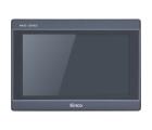 IHM industrial M2100E com tela TFT 10,1 polegadas, resolução 1024x600px, proteção IP65, alimentação 24VDC e interfaces RS232, RS422, RS485 e Ethernet