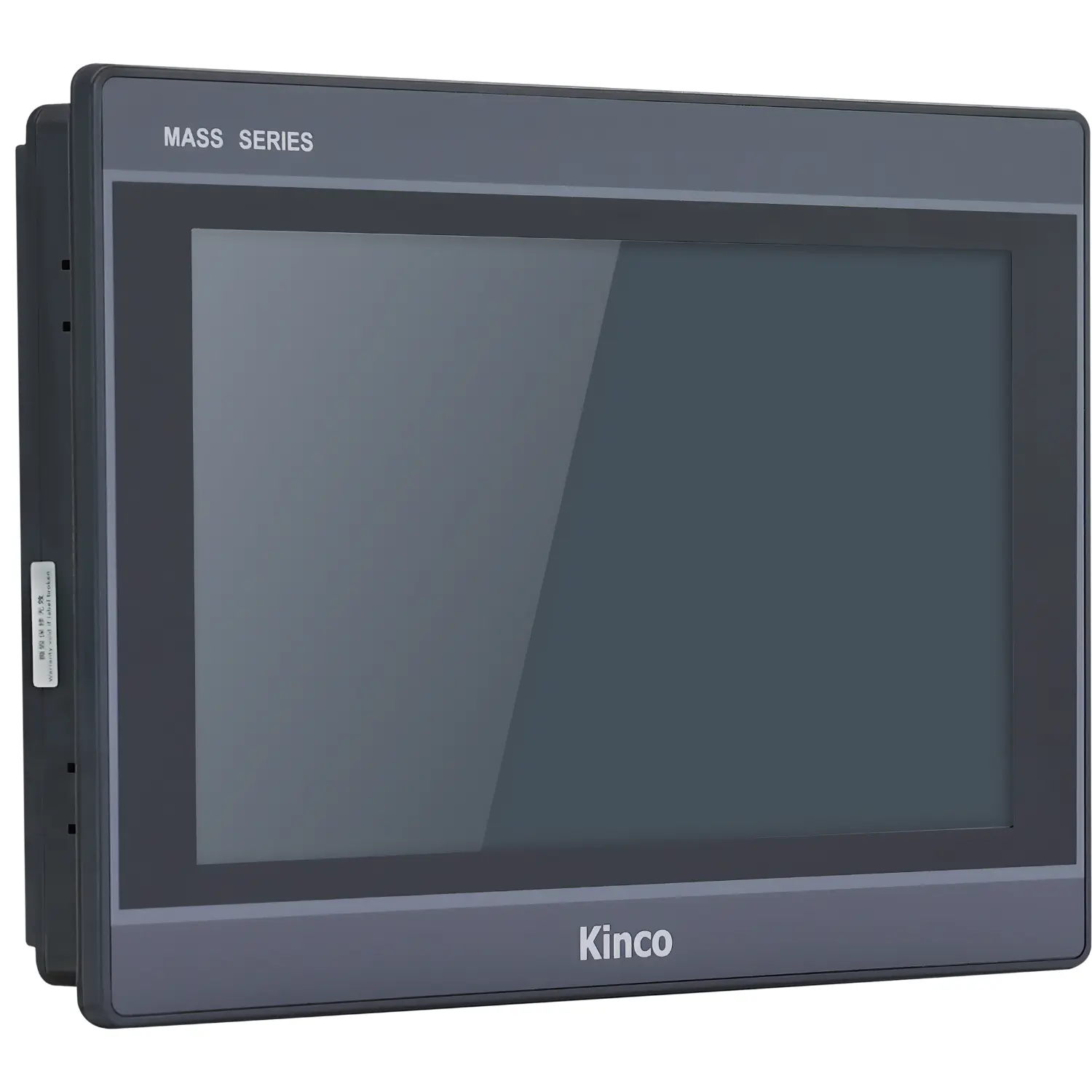 IHM industrial M2100E com tela TFT 10,1 polegadas, resolução 1024x600px, proteção IP65, alimentação 24VDC e interfaces RS232, RS422, RS485 e Ethernet