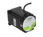 Motor de passo NEMA34 86AM100 com torque 10Nm, corrente de fase 6,0A, ângulo de passo 1,8°, flange 86mm, eixo 14mm, comprimento 128mm, peso 4,1kg, resistência 0,75Ω, indutância 5,3mH e proteção IP40