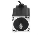 Motor de passo NEMA34 86AM100 com torque 10Nm, corrente de fase 6,0A, ângulo de passo 1,8°, flange 86mm, eixo 14mm, comprimento 128mm, peso 4,1kg, resistência 0,75Ω, indutância 5,3mH e proteção IP40