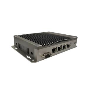 Appliance de rede desktop CAF-3455C fanless com processador Intel Celeron J3455, 4 portas Ethernet, slot mSATA, USB, HDMI, VGA e alimentação DC 12V para segurança e redes industriais