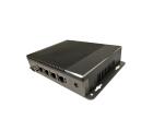 Appliance de rede desktop CAF-3455C fanless com processador Intel Celeron J3455, 4 portas Ethernet, slot mSATA, USB, HDMI, VGA e alimentação DC 12V para segurança e redes industriais