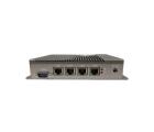 Appliance de rede desktop CAF-3455C fanless com processador Intel Celeron J3455, 4 portas Ethernet, slot mSATA, USB, HDMI, VGA e alimentação DC 12V para segurança e redes industriais
