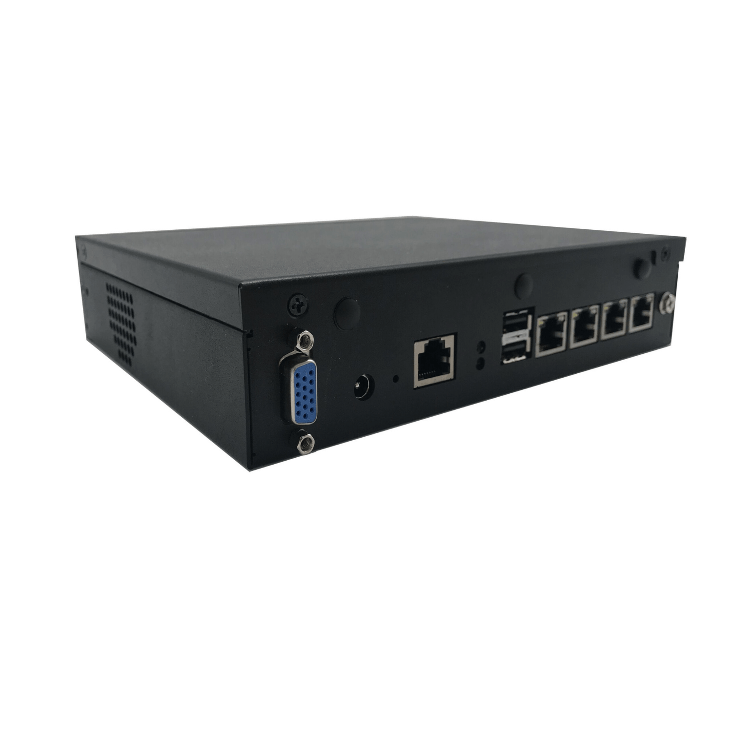 Appliance de segurança CAF-GM4MA com processador Intel Celeron J4125, 8GB DDR4, SSD 128GB, 4 portas RJ45, 1 porta console RJ45 com driver Intel I225, USB e VGA para redes corporativas e monitoramento