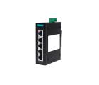 Switch Ethernet industrial COM-ISNGL2-205 Layer 2 com 5 portas RJ45 10/100Mbps, fonte redundante DC24V alimentação 9-24V, proteção IP40 e montagem trilho DIN para automação industrial e redes SCADA