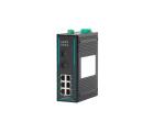 Switch Ethernet industrial COM-ISNGL2-208 Layer 2 com 8 portas RJ45 10/100Mbps, fonte redundante DC24V alimentação 9-24V, proteção IP40 e montagem trilho DIN para automação industrial e redes SCADA