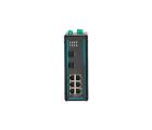 Switch Ethernet industrial COM-ISNGL2-208 Layer 2 com 8 portas RJ45 10/100Mbps, fonte redundante DC24V alimentação 9-24V, proteção IP40 e montagem trilho DIN para automação industrial e redes SCADA