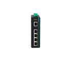 Switch Ethernet industrial não gerenciável COM-ISNGL2-5P-2205 com 5 portas 10/100Mbps, instalação plug-and-play, resistência a vibrações e interferências eletromagnéticas para automação industrial e redes críticas