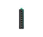 Switch Ethernet industrial não gerenciável COM-ISNGL2-8P-2208 com 8 portas 10/100TX, alimentação 12-48VDC, montagem trilho DIN, resistência a interferências eletromagnéticas e temperaturas extremas para automação industrial