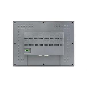IHM industrial G2150E2 com tela TFT resistiva 15 polegadas, resolução 1024x768px, 16,77 milhões de cores, brilho 350 cd/m², contraste 2500:1, CPU 1,5GHz, 4GB eMMC, 512MB RAM, proteção IP65, dual Ethernet e interfaces RS232, RS422, RS485