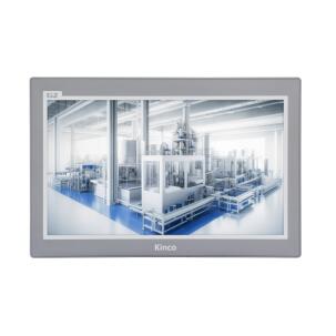 IHM industrial G2156E2 com tela TFT resistiva 15,6 polegadas, resolução Full HD 1920x1080px, 16,77 milhões de cores, CPU 1,5GHz, 4GB eMMC, 512MB RAM, proteção IP65, Ethernet e interfaces RS232, RS422, RS485