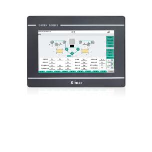 IHM industrial GL2070HE com tela TFT resistiva 7 polegadas, resolução 1024x600px, 16,77 milhões de cores, brilho 450 cd/m², CPU 1GHz, 256MB RAM, proteção IP65, Ethernet 10/100 Mbps e interfaces RS232, RS422, RS485