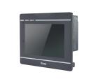 IHM industrial GL2070HE com tela TFT resistiva 7 polegadas, resolução 1024x600px, 16,77 milhões de cores, brilho 450 cd/m², CPU 1GHz, 256MB RAM, proteção IP65, Ethernet 10/100 Mbps e interfaces RS232, RS422, RS485