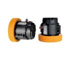 Conjunto de tração IWMC10420-07512-A180-MBDT com servo motor, redução 20:1, roda de poliuretano 180mm, encoder magnetoelétrico e freio integrado para aplicações industriais de 2 toneladas