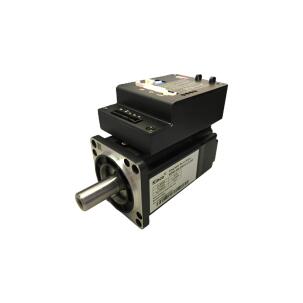 Servo motor integrado MD60-020-DMBK-CA-000 com potência 200W, tensão nominal 48VDC (24-70VDC), torque nominal 0,64Nm, torque máximo 1,92Nm, velocidade 3000RPM (máx 4000), encoder absoluto magnético 16 bits, freio holding brake 24VDC, flange 60mm, comunicação CANopen RS232, suporte pulso/direção e proteção IP20