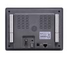 IHM com CLP integrado MK070E-32DX com tela TFT 7 polegadas, resolução 800x480px, 256K cores, 16 entradas digitais 24V, 4 saídas transistor, 12 saídas a relé, saídas rápidas 50kHz, duas portas RS485 e alimentação 24VDC