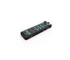 Módulo remoto escravo EtherCAT SDEC-8IOL-M12-00 Decowell com 8 entradas IO-Link PNP, conectores fêmea M12 5 pinos para IO-Link, 2 conectores M12 4 pinos para EtherCAT, fixação por parafuso e proteção IP67