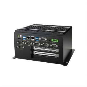 Box PC industrial fanless WEBS-7102-8565UA com processador Intel Core i7-8565U 8ª geração, 8GB RAM, SSD 120GB, 6x portas COM, 2x RJ45, HDMI, VGA, 2x slots PCIe e alimentação 9-36V