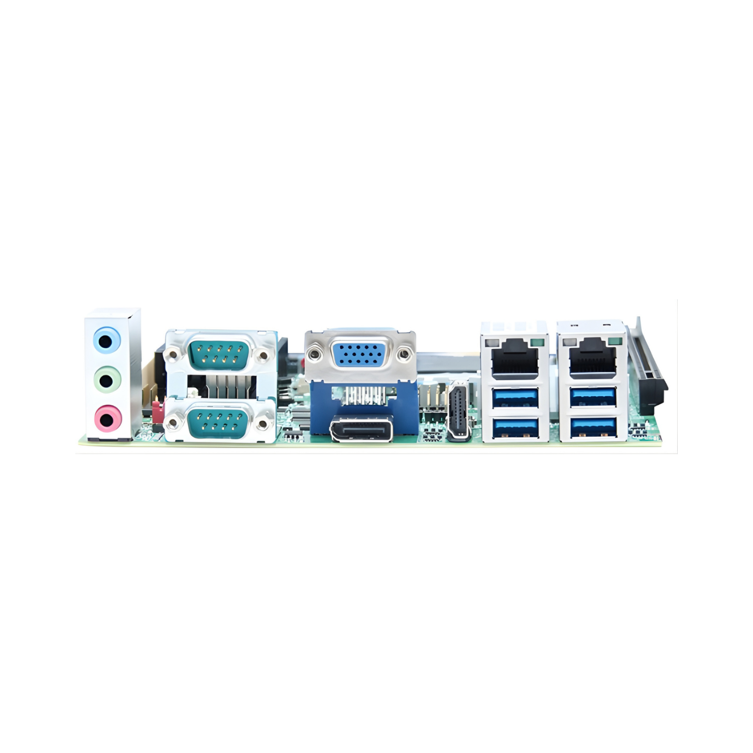 Placa-mãe industrial WADE-8017 Mini-ITX com chipset Intel Q170/C236, socket LGA1151 para Intel Core i3/i5/i7 6ª e 7ª geração, DDR4 até 32GB ECC/Non-ECC, 6 portas COM RS232/422/485, 2 LAN Gigabit, 6x SATA III, PCIe x16 Gen3, Mini PCIe, M.2 e saídas DisplayPort HDMI VGA