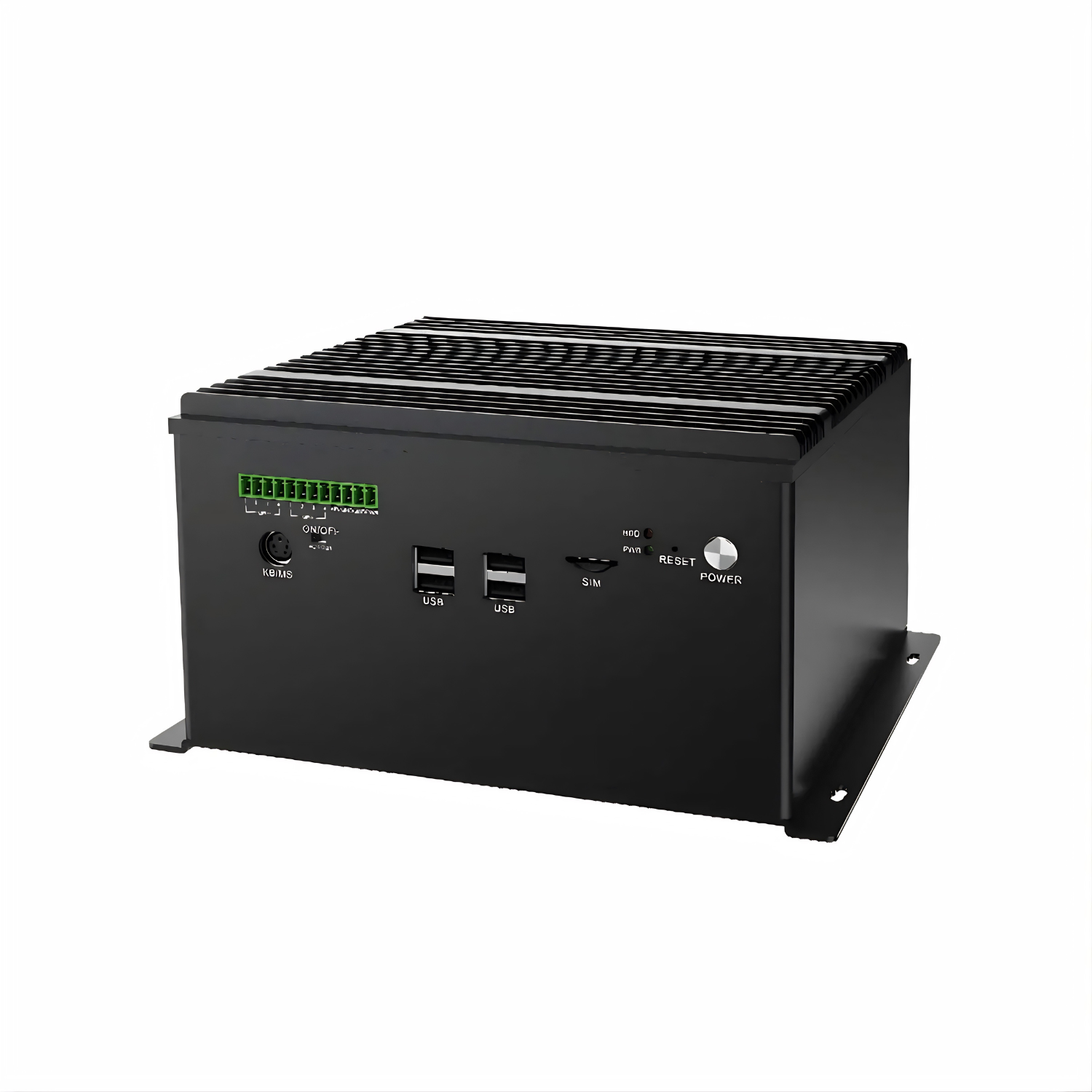 Box PC fanless WEBS-7102-6360UA com processador Intel Core i5-6360U, 8GB RAM, SSD 128GB, 6 portas COM, 2 portas RJ45, HDMI, VGA, 2 slots PCIe e alimentação 9-36VDC para automação industrial