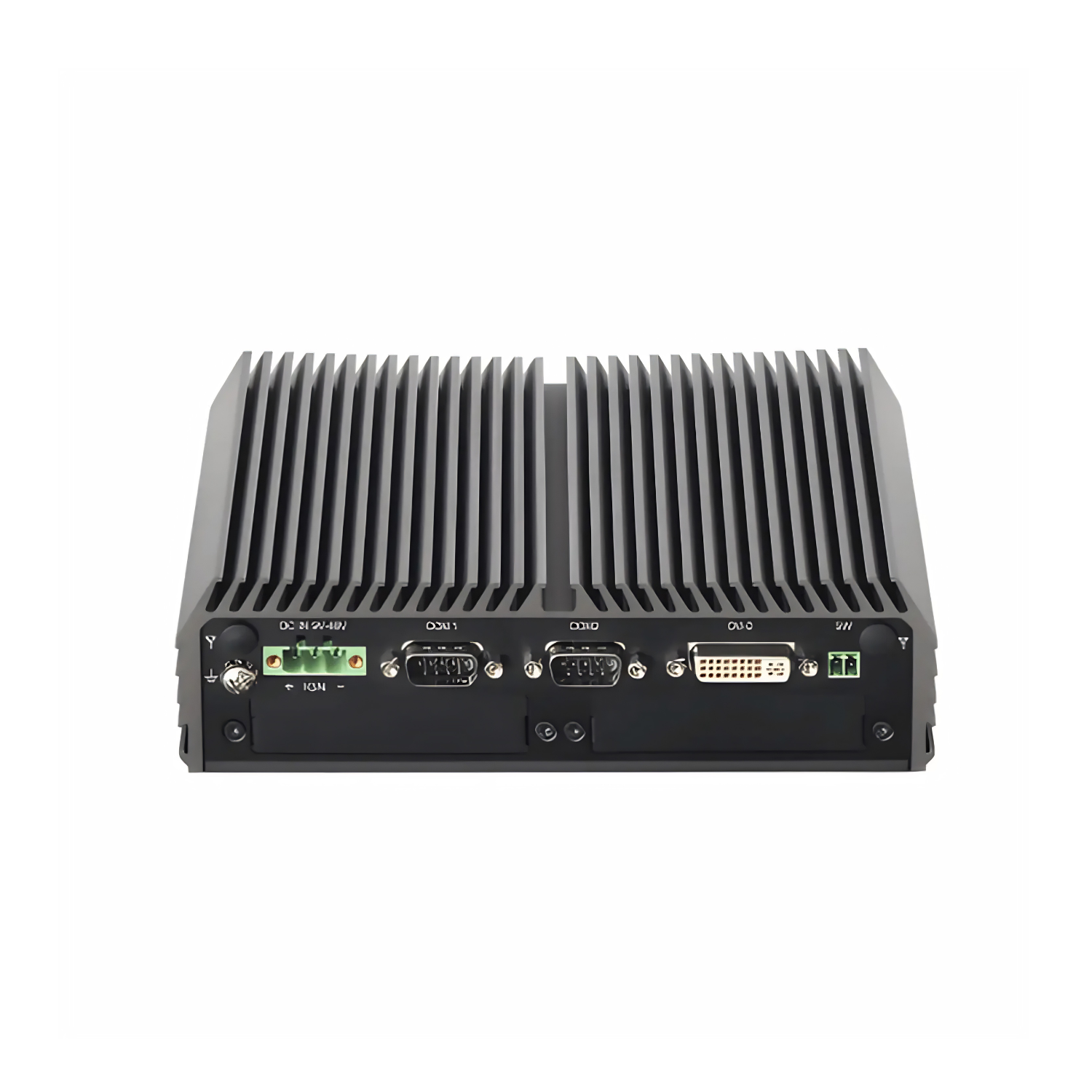 Box PC fanless barebone WEBS-DC-1200-N42-R10 com processador Intel N4200, 2 portas COM, 2 portas RJ45 e alimentação 9-48VDC para automação industrial, SCADA e sistemas embarcados