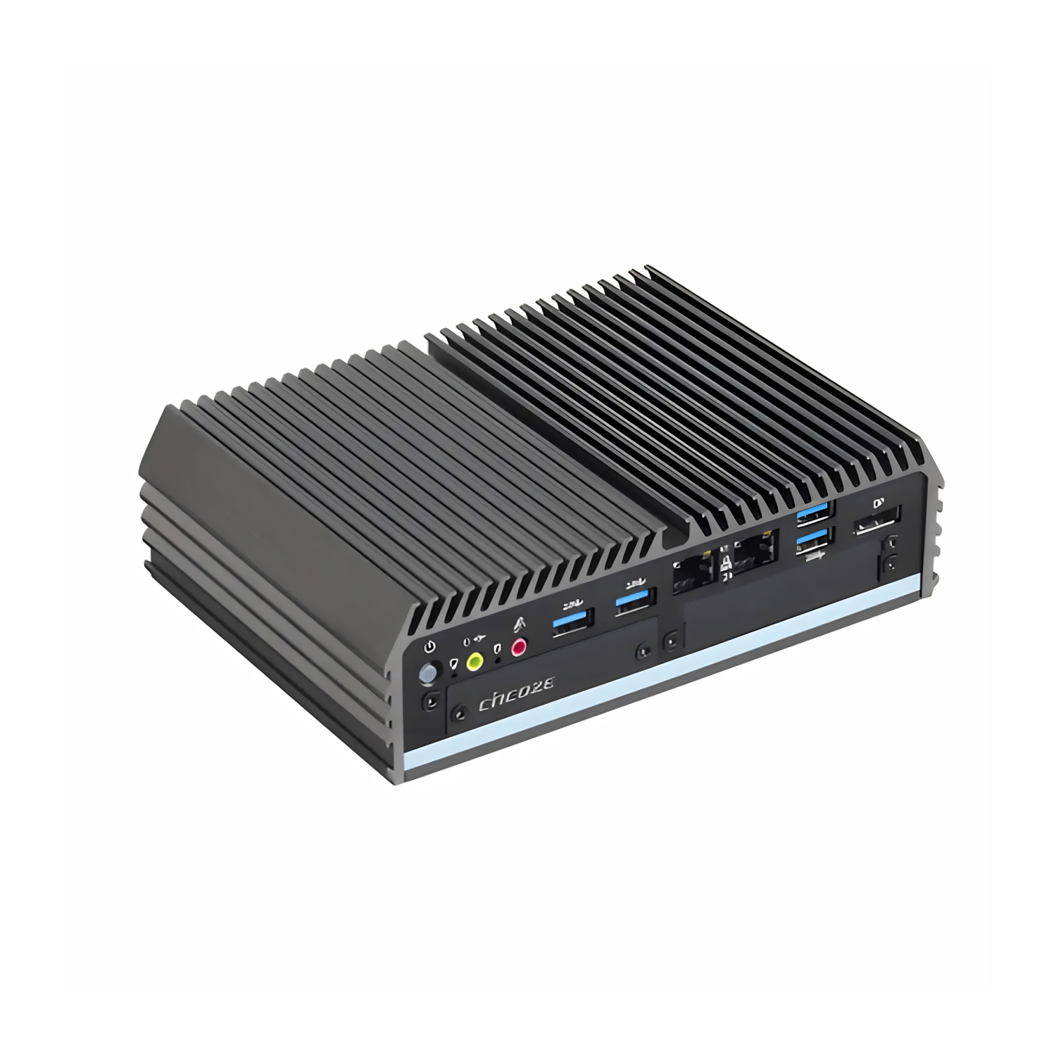 Box PC fanless barebone WEBS-DC-1200-N42-R10 com processador Intel N4200, 2 portas COM, 2 portas RJ45 e alimentação 9-48VDC para automação industrial, SCADA e sistemas embarcados
