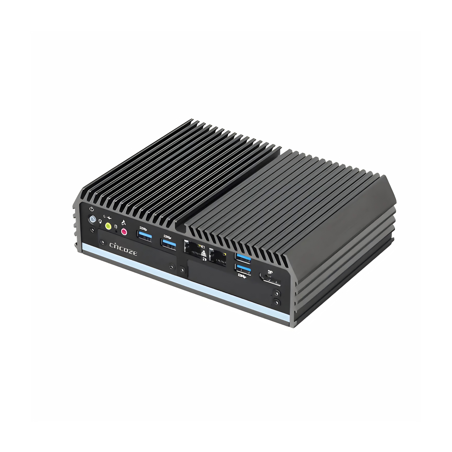 Box PC fanless barebone WEBS-DC-1200-N42-R10 com processador Intel N4200, 2 portas COM, 2 portas RJ45 e alimentação 9-48VDC para automação industrial, SCADA e sistemas embarcados