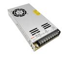 Fonte chaveada industrial WEHO WH-RS350W24, referência LRS-350-24, com saída 24VDC 14,6A, potência 350W, entrada 90–132VAC ou 180–264VAC selecionável por chave, entrada DC 254–370VDC, caixa metálica ventilada, ventoinha integrada com controle automático e proteções integradas para automação industrial e painéis elétricos.