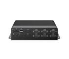 Box PC industrial fanless Portwell WEBS-2414-12555UGW11P com Intel Core i7-1255U, 16GB DDR4 SODIMM, SSD 500GB, 6x COM RS-232, 4x LAN RJ45 GbE, 4x USB, HDMI, VGA, entrada 9–36VDC e Windows 11 Pro para automação industrial, SCADA, controle serial e monitoramento.