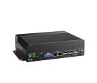 Box PC industrial fanless Portwell WEBS-2412-12555UGW11P com Intel Core i7-1255U, 16GB DDR4 SODIMM, SSD 500GB, 6x COM RS-232, 4x LAN RJ45 GbE, 4x USB, HDMI, VGA, entrada 9–36VDC e Windows 11 Pro para automação industrial, SCADA, controle serial e monitoramento.