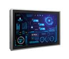 Painel PC Industrial Fanless CINCO-121R-P2202-I7H com tela 21,5” touch resistivo, proteção frontal IP65, SSD 1TB, interfaces COM, RJ45 e USB para automação industrial.
