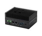 Computador industrial edge AI ASUS IoT PE1100N-V2NX16G-G com NVIDIA Jetson Orin NX 16GB, 157 TOPS, CPU 8x Arm Cortex-A78AE, GPU NVIDIA Ampere, 16GB LPDDR5, dual LAN Gigabit, HDMI, USB 3.2, COM RS-232/422/485, CAN bus e DIO isolado para automação industrial, visão computacional e inferência de IA na borda.