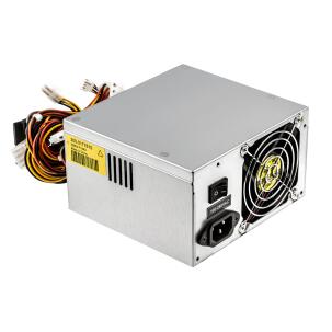 Fonte de alimentação industrial Seasonic SS-300ES Active PFC com potência de 300W, padrão ATX12V v2.3, saídas 3.3V, 5V e 12V, conectores PCIe e SATA, fan de 80mm, baixo ripple e proteções contra curto-circuito, sobretensão e sobrepotência para computadores industriais e sistemas embarcados.