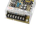 Fonte chaveada industrial WEHO WH-RS150W24, referência LRS-150-24, com saída 24VDC 6,5A, potência 150W, entrada 90–240VAC e 127–370VDC, caixa metálica ventilada, convecção natural e proteções contra sobrecarga, sobrecorrente e curto-circuito para automação industrial e painéis elétricos.