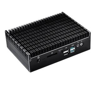 Mini Box PC Industrial WEBS-CK10F, código WEBS-CK10FI510CW10I, com Intel Core i5-10210U, 16GB DDR4, SSD 500GB, Windows 10 IoT, HDMI, DisplayPort, Dual LAN, portas USB, porta COM e alimentação DC para automação industrial, sistemas embarcados e controle de processos.