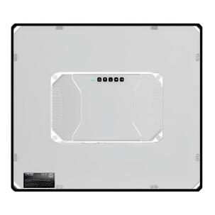 Monitor Industrial FRAME-21150-R2KVM com tela 15”, resolução 1024 x 768, touch resistivo, proteção frontal IP65, traseira IP20, HDMI, DVI, VGA, 2 USB, conexão IDD-LINK4/KVM e alimentação DC 9~36V.