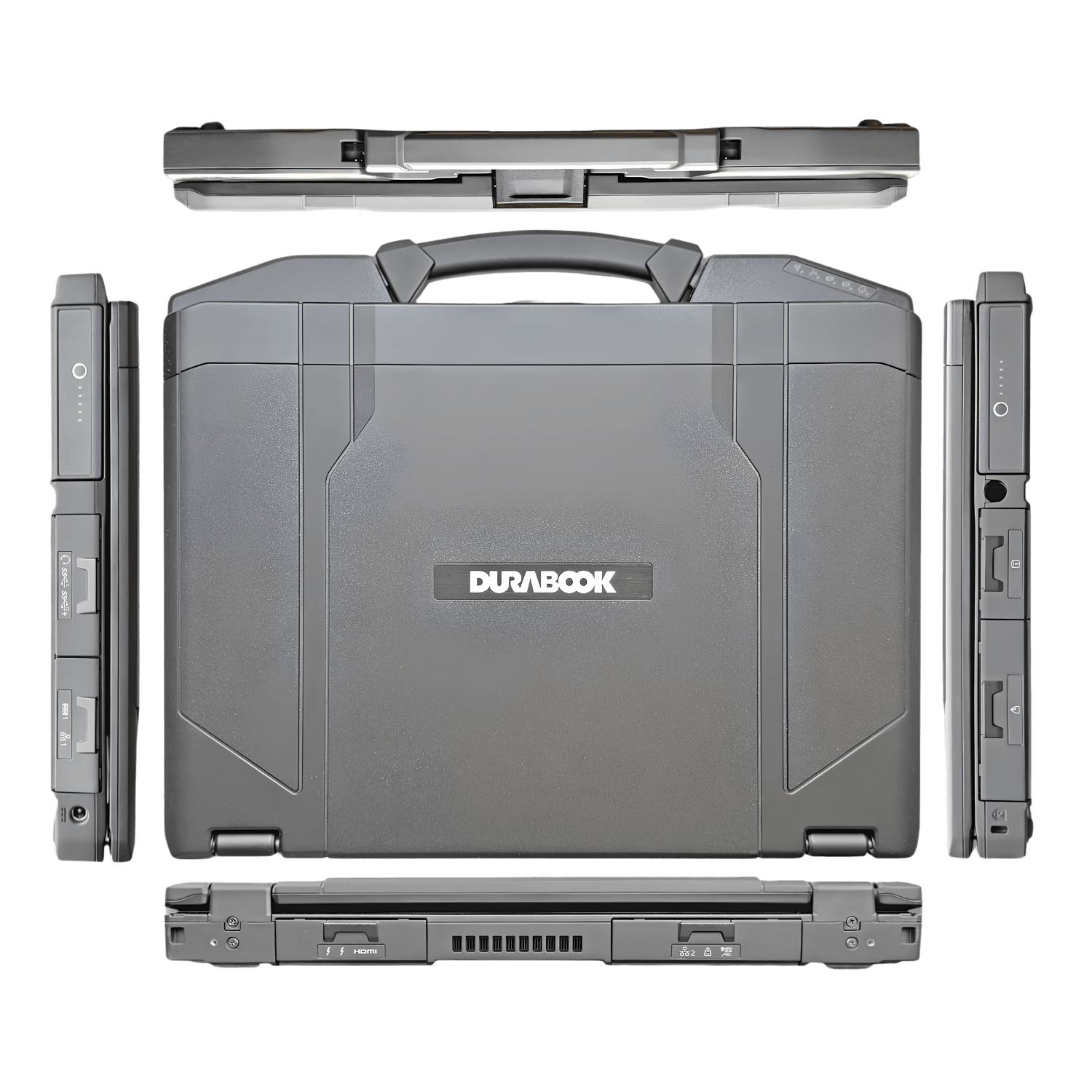 Notebook Industrial NB-S14U5125UFBGF Durabook S14I com Intel Core Ultra 5 125U, tela 14” FHD touch, 1200 nits, 16GB DDR5, SSD NVMe 512GB, IP53, GPS e leitor biométrico.