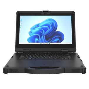 Notebook Industrial NB-N15A, código NB-N15AI7, com tela 15,6”, proteção IP65, Intel Core i7-1255U, 16GB RAM, SSD 256GB, WiFi, GPS, Bluetooth, 2 RJ45, COM, 3 USB, HDMI e webcam 2MP.