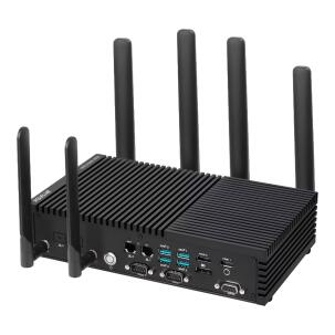 Box PC Industrial Portwell PE2000U-I512BW11PTD com Intel Core i5-1245UE, 8GB DDR5, SSD 256GB, Dual LAN, portas COM, HDMI, DisplayPort e Windows 11 para automação industrial.