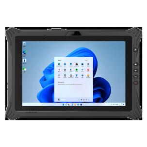 Tablet Industrial Rugged EM-I10J com tela 10,1”, proteção IP65, certificação MIL-STD-810G, processador Intel Celeron N5105, 8GB RAM, SSD 128GB, Wi-Fi e design robusto para uso industrial e operação em campo.