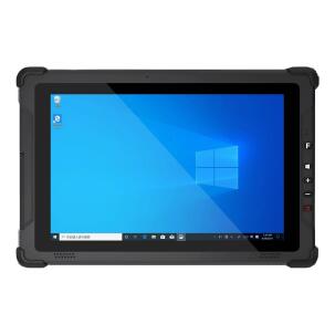 Tablet Industrial Rugged EM-I12U, código TB-PEM-I12UI7, com tela 10,1”, proteção IP65, certificação MIL-STD-810G, Intel Core i7-8550U, 16GB RAM, SSD 128GB, Wi-Fi, câmeras 2MP e 8MP e Windows 10.