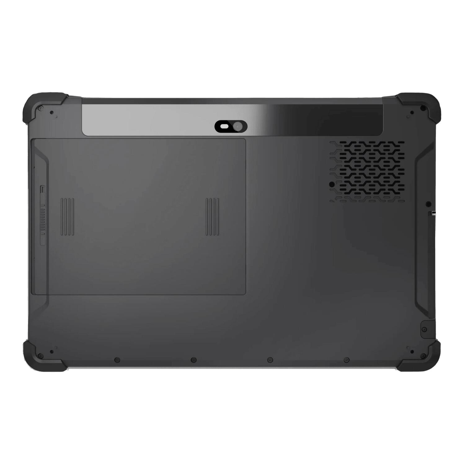 Tablet Industrial Rugged EM-I12U, código TB-PEM-I12UI7, com tela 10,1”, proteção IP65, certificação MIL-STD-810G, Intel Core i7-8550U, 16GB RAM, SSD 128GB, Wi-Fi, câmeras 2MP e 8MP e Windows 10.