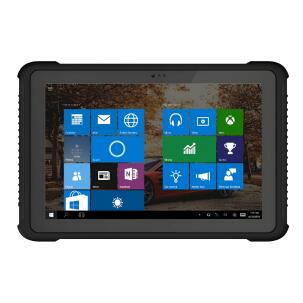Tablet Industrial Rugged EM-I16H, código TB-PEMI16H-BRB, com tela 10,1”, proteção IP65, certificação MIL-STD-810G, processador Intel Atom x5-Z8350, 4GB RAM, armazenamento 128GB, Wi-Fi, câmeras integradas e Windows 10 Home.