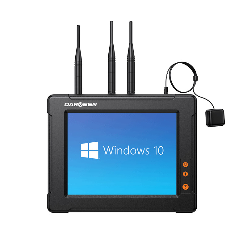 Tablet Industrial Veicular TB-PEM-VT658 com tela 8,4”, Intel Celeron J1900, 4GB RAM, SSD 128GB, IP65, touch resistivo, 4G, GPS, Wi-Fi e Bluetooth para aplicações industriais.