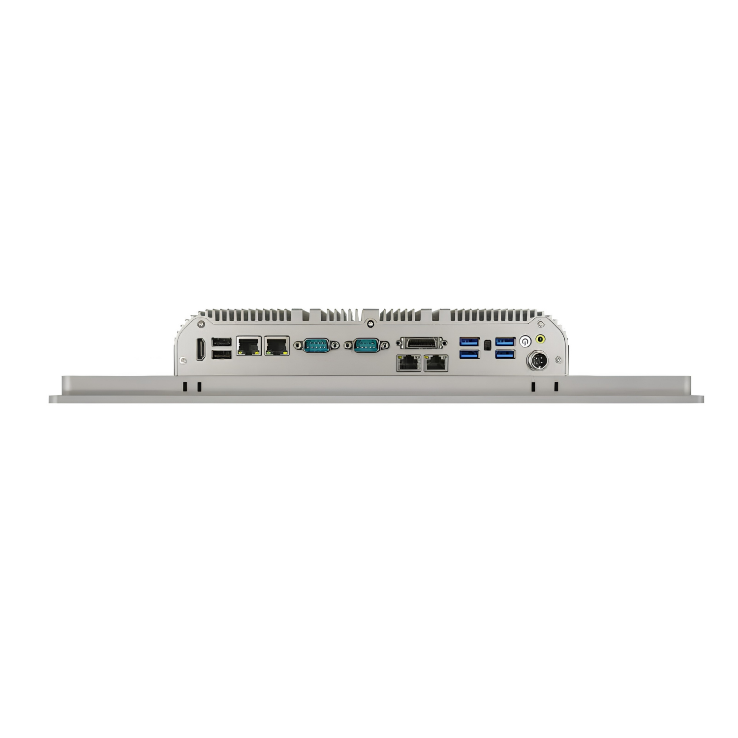 Painel PC Industrial VISION-RJT19CI51135G7AW11I com tela 19”, touch capacitivo, IP65 frontal, Dual LAN, USB, COM e HDMI para automação industrial.