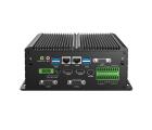 Box PC Industrial Fanless Portwell WEBS-3200-10110U com Intel Core i3-10110U, 8GB DDR4, SSD 240GB, 4 portas COM, Dual LAN, 6 USB, HDMI e alimentação 9–36V DC para automação industrial.