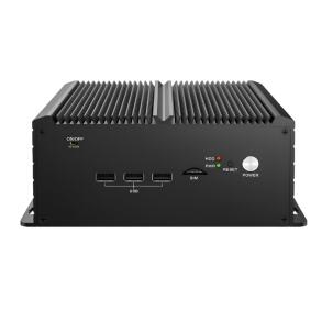 Box PC Industrial Fanless Portwell WEBS-3200-10110U com Intel Core i3-10110U, 8GB DDR4, SSD 240GB, 4 portas COM, Dual LAN, 6 USB, HDMI e alimentação 9–36V DC para automação industrial.