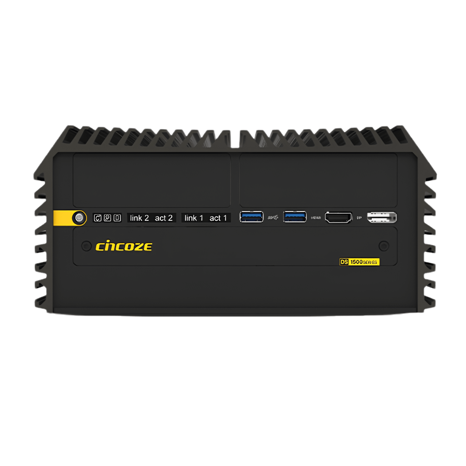 Box PC Industrial Fanless Portwell WEBS-DS1501-IDT com Intel Core Ultra 7, chipset Intel W880, 16GB DDR5, SSD 500GB, Wi-Fi, interfaces COM, RJ45 e alimentação 9–48VDC.